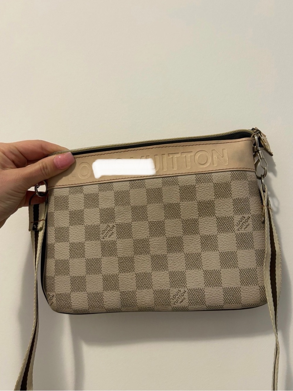 Beige Damier Azur Crossbody Pochette No Brand